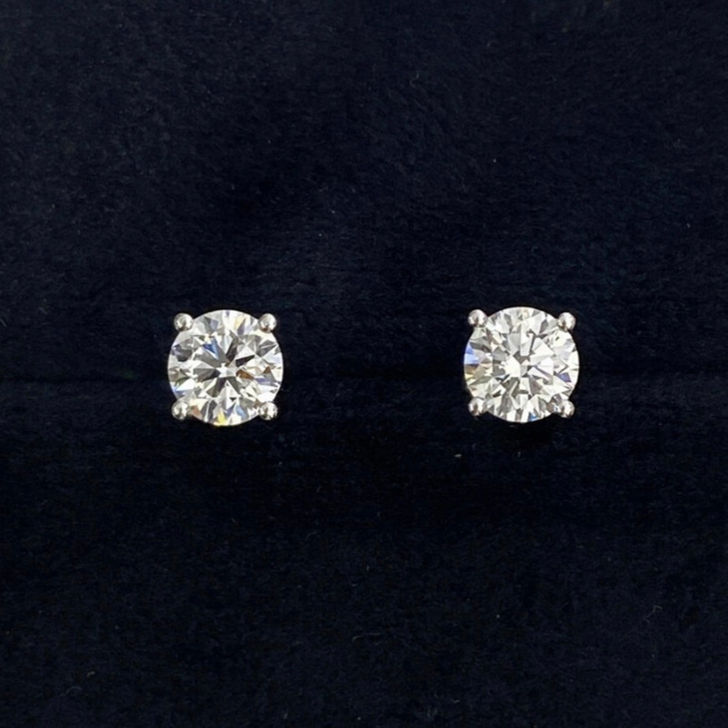 Raisove PT950鉑金 2.01cts／2p  四爪培育鑽石耳釘(E-004)