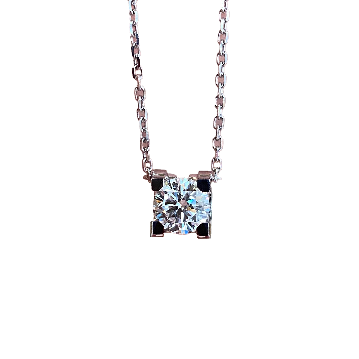 Raisove PT950鉑金 1 cts  四爪牛頭培育鑽石吊墜(N-003)