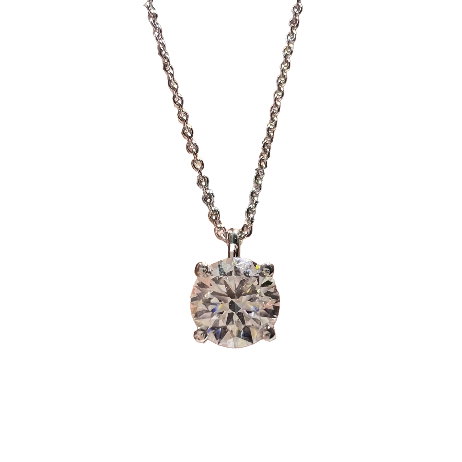 Raisove PT950鉑金 四爪經典培育鑽石吊墜(N-006)