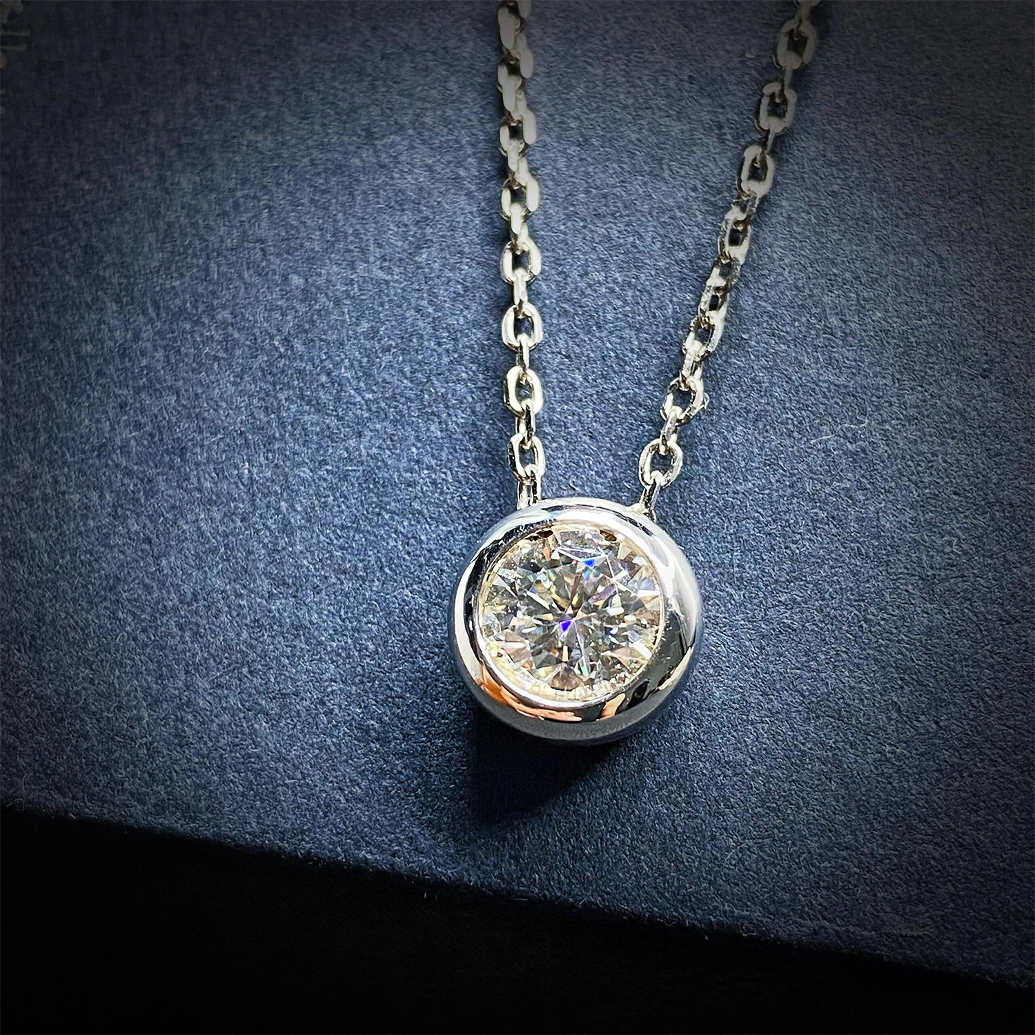 Raisove PT950鉑金 1 cts  泡泡培育鑽石吊墜(N-007)