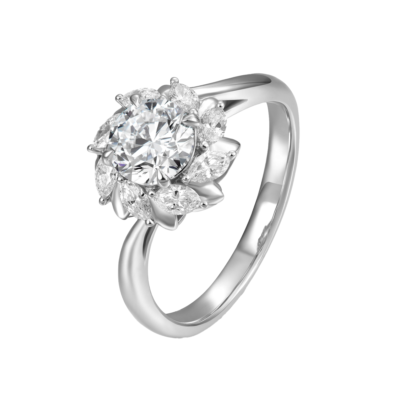 Raisove PT950鉑金 1.01cts 圓包鑽戒培育鑽石戒指 D色(R-004)