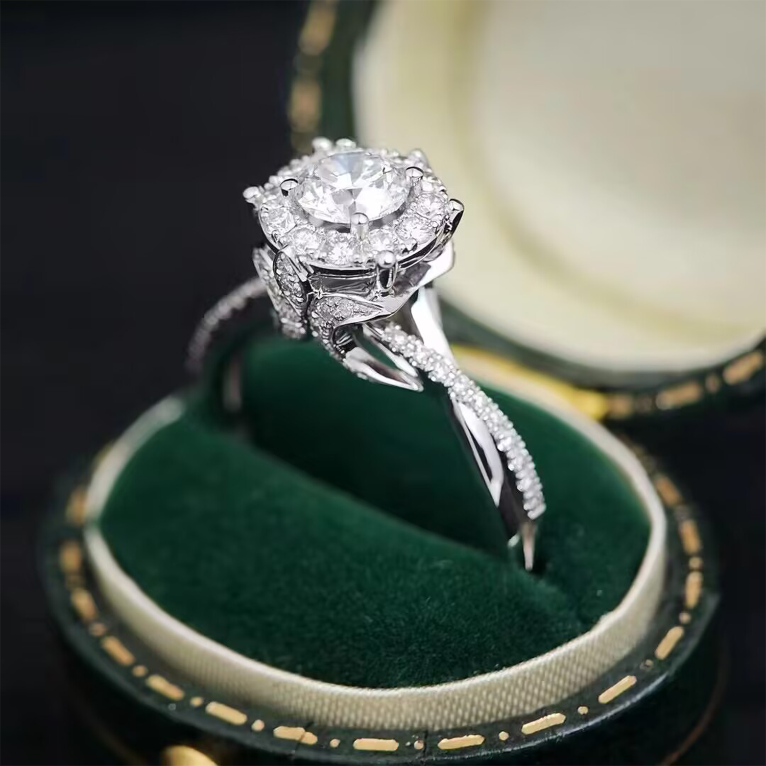 Raisove PT950鉑金 1cts 王室莊園培育鑽石戒指 D色(R-009)