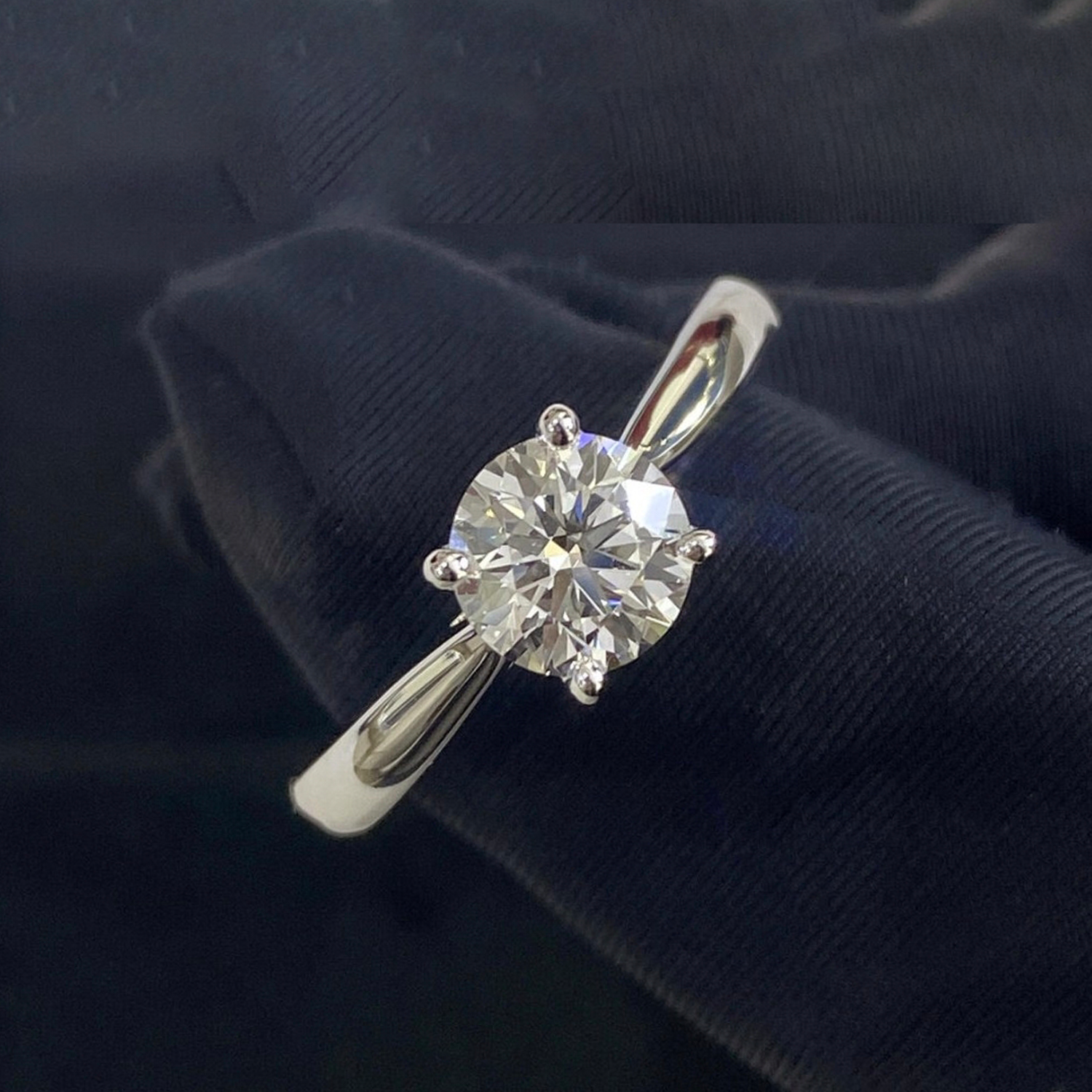 Raisove PT950鉑金 1.01cts 經典四爪培育鑽石戒指 D色(R-011)