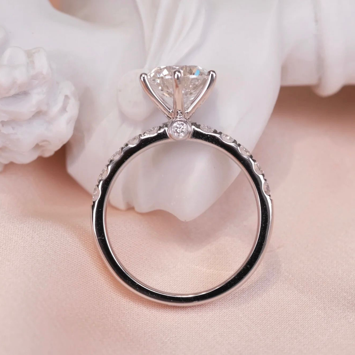 Raisove PT950鉑金 2.07cts 碎石六爪培育鑽石戒指 E色(R-020)