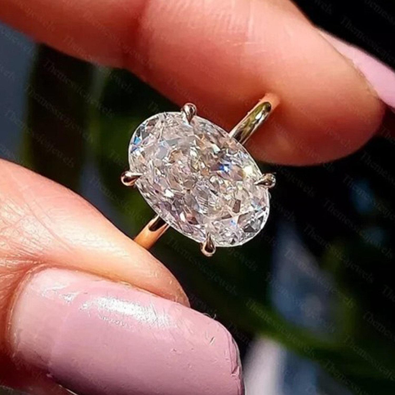 Raisove PT950鉑金 3.09cts 鴿子蛋培育鑽石戒指 E色(R-022)