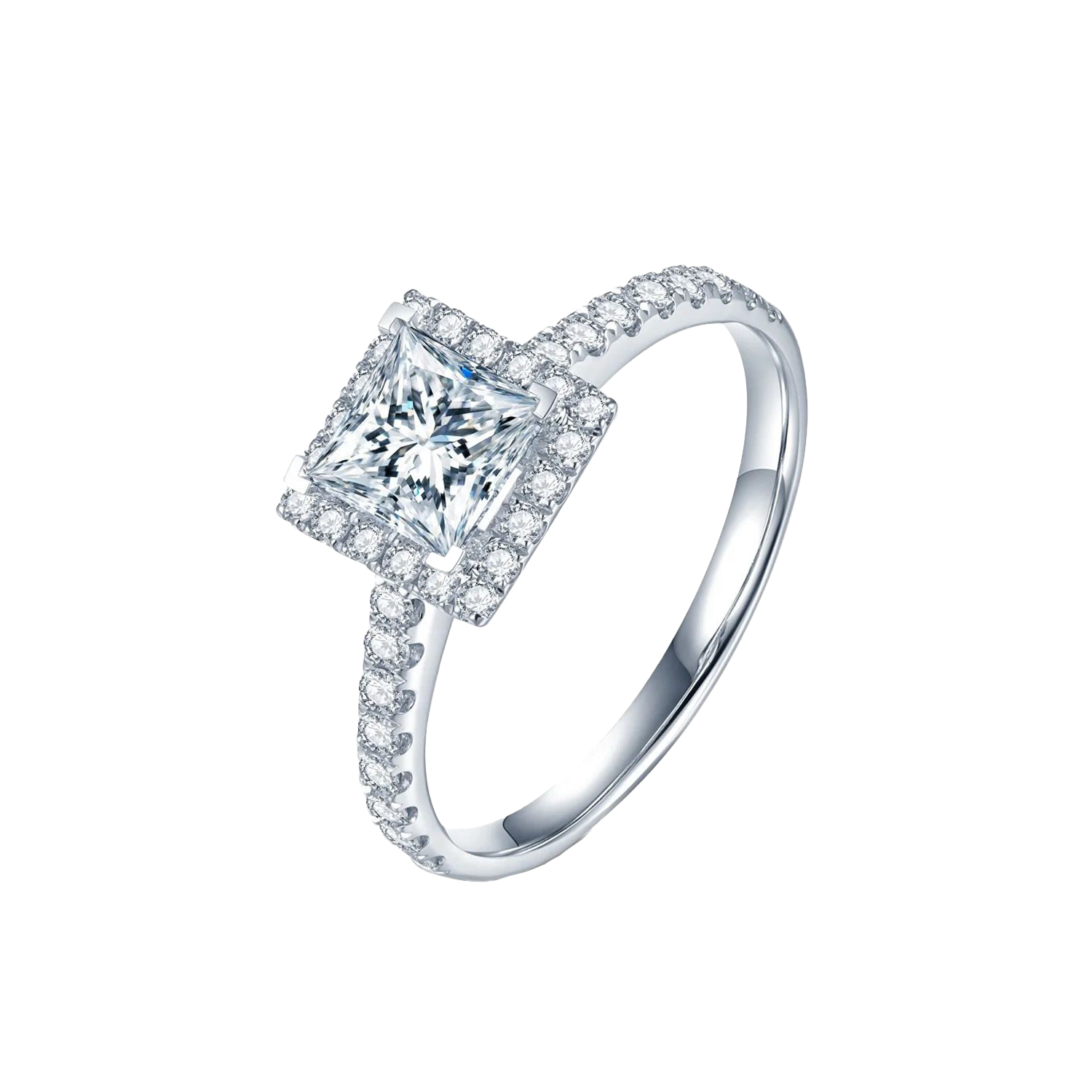 Raisove PT950鉑金 1.01cts 公主方培育鑽石戒指 E色(R-025)