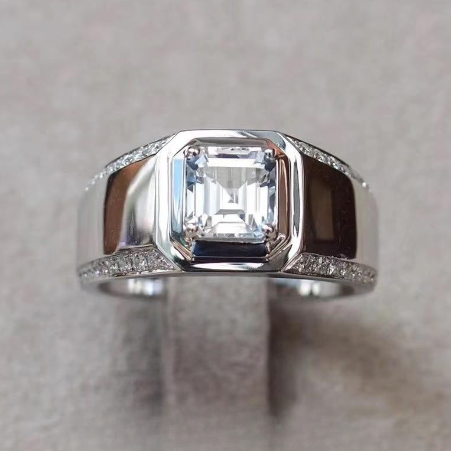 Raisove PT950鉑金 男戒培育鑽石排戒 (R-027)