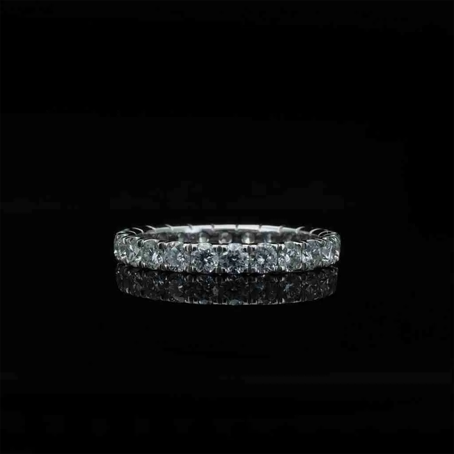 Raisove PT950鉑金1.1ct  滿鑽培育鑽石排戒培育鑽石戒指 (Rs-012)